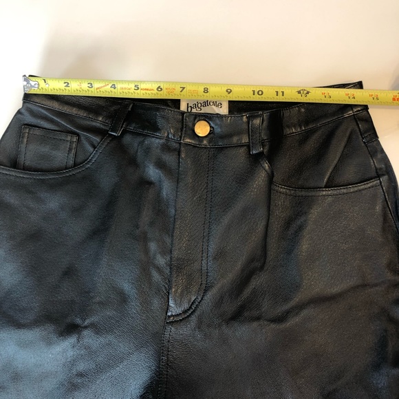 BAGATELLE Vintage Genuine Soft Leather High Waist Straight Leg Pants - Picture 12 of 14